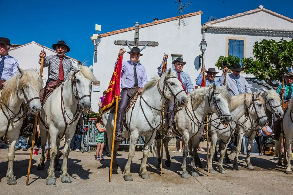 Escorts - security guards on white horses