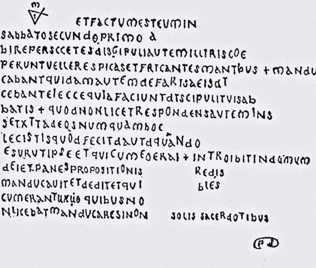 The small parchment linked to rennes-le-château showing ancient latin words from the codex bezae