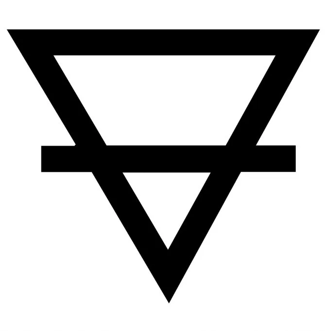 The symbol for elemental earth in alchemy