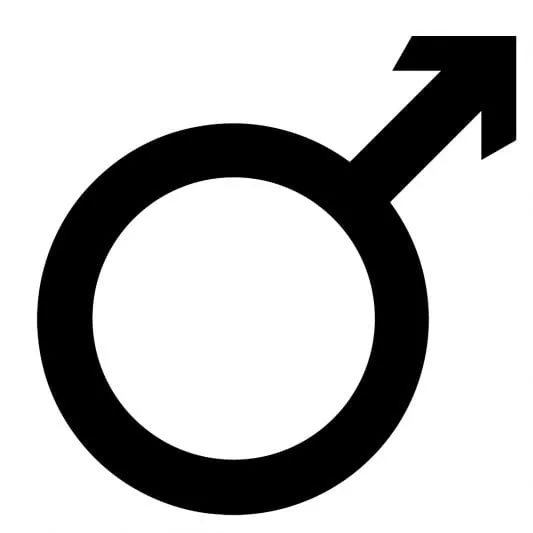The symbol for iron in alchemy