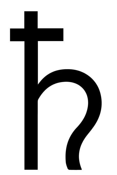 The symbol for lead in alchemy