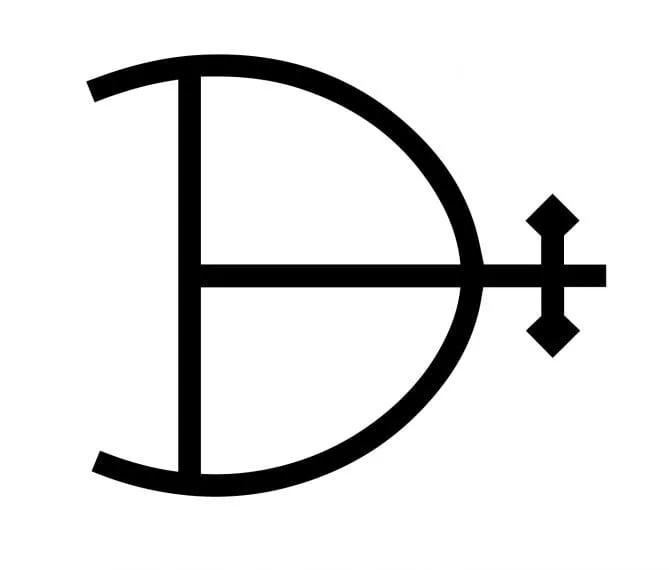 The symbol for magnesium in alchemy