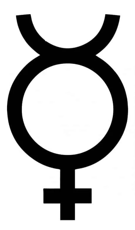 The symbol for mercury in alchemy