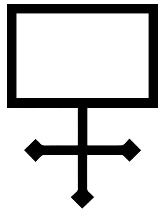 The symbol for potash in alchemy