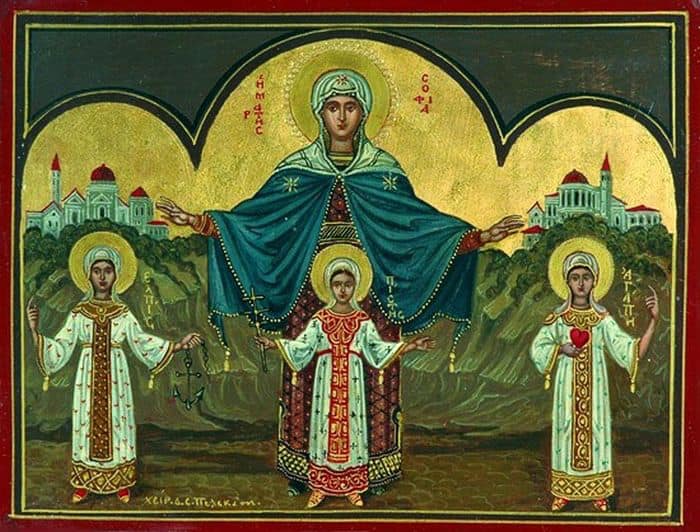 Saints sophia, faith, hope and agape (charity)