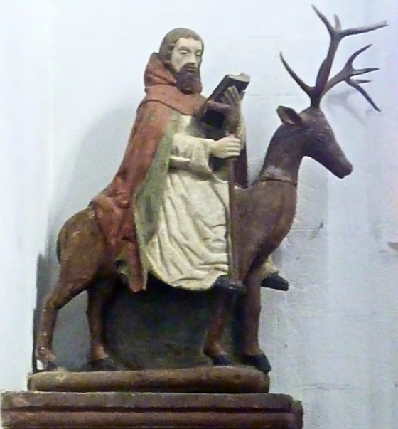 Saint edern riding the stag at the church of saint-edern, france